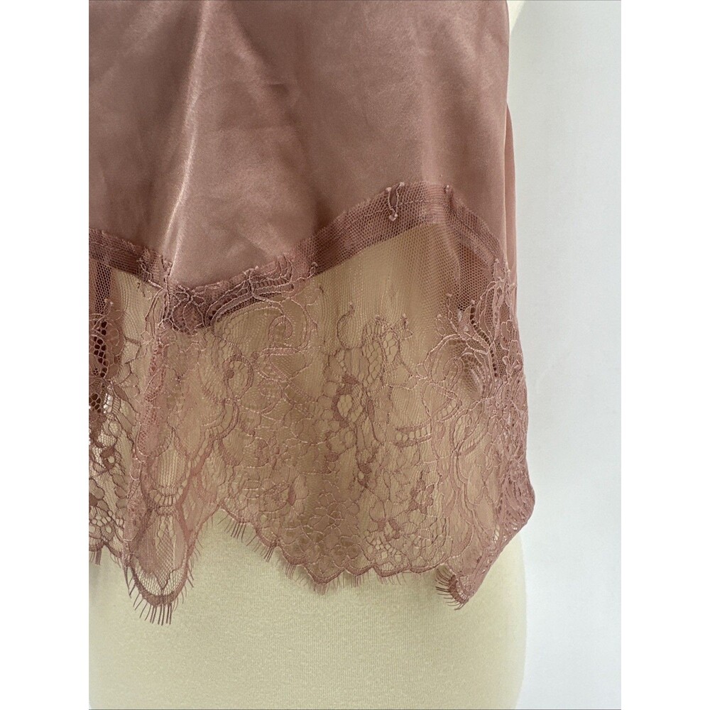 WAYF Satin Sleeveless Blouse Lace Trim - Picture 6 of 11